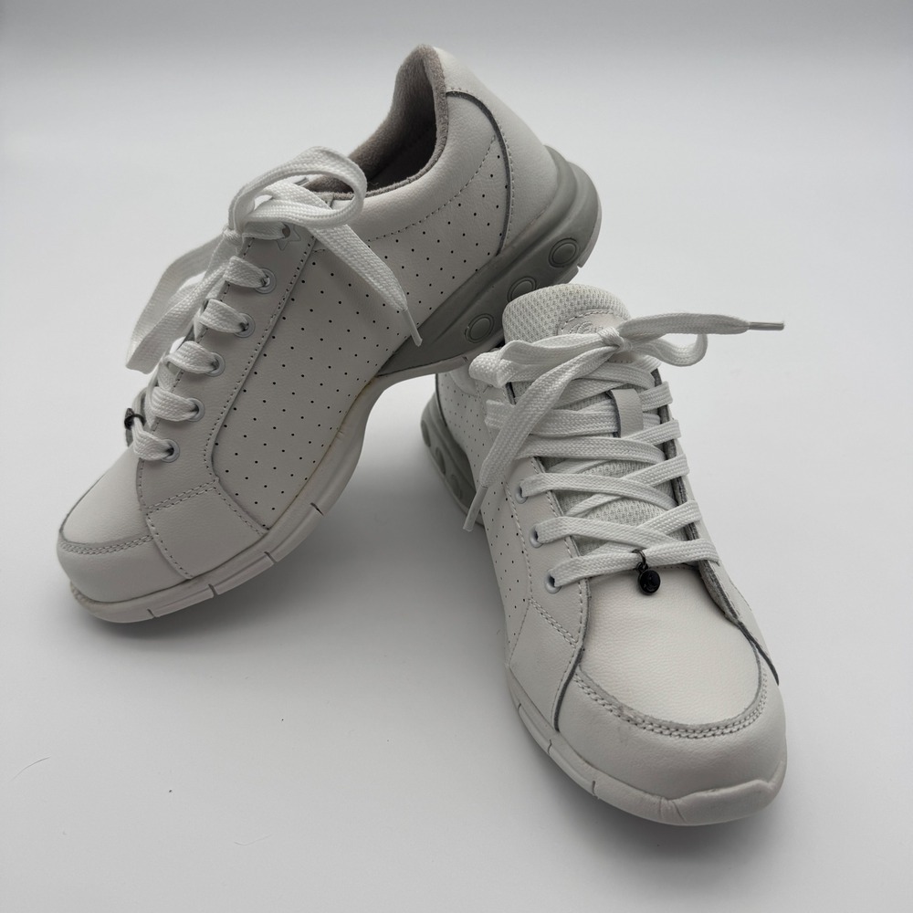 Therafit‎ Womens White Leather Perforated Comfort Sneakers Size 6.5